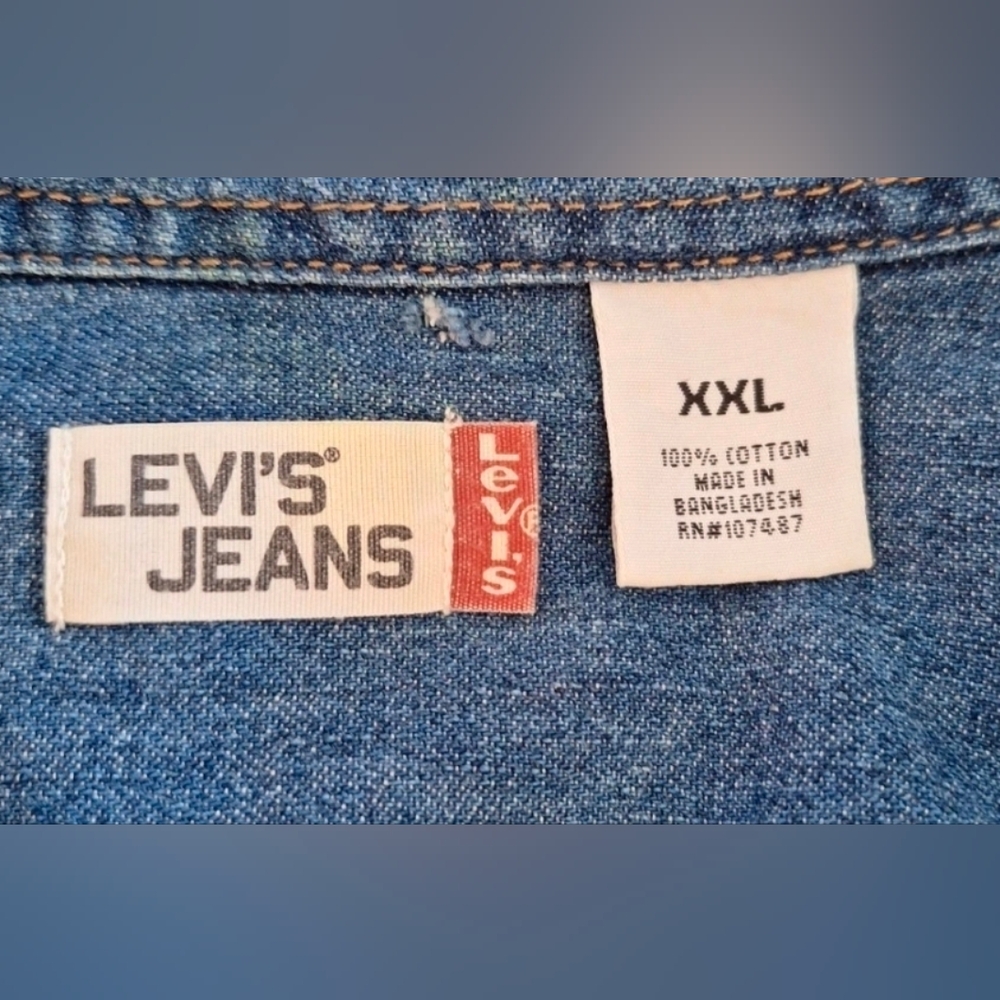 LEVI'S Red Tab Vintage Denim Jacket Men’s 2XL Medium Wash classic blue - Picture 7 of 7